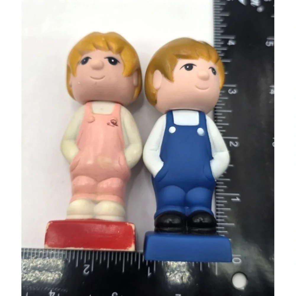 Vintage Tyco Super‎ Blocks Preschool People Figures Boy & Girl 3.5